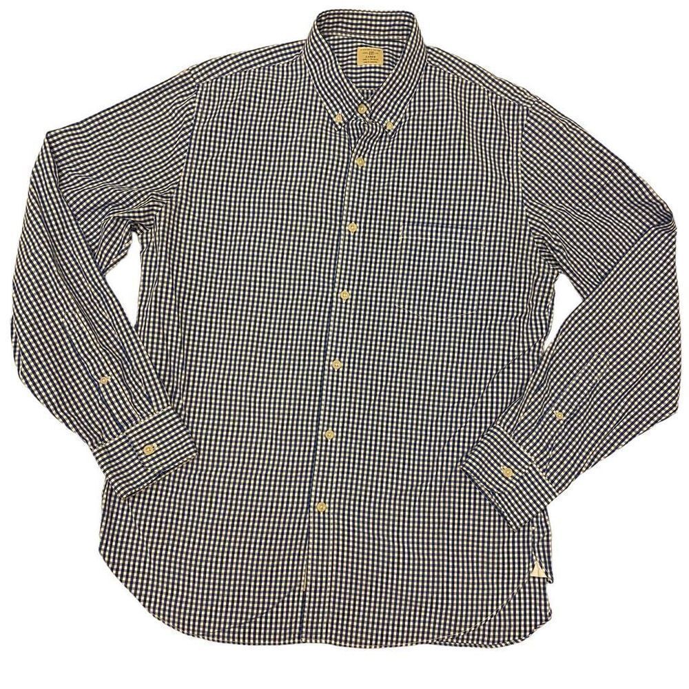 J.‎ Crew Blue and White Gingham Long Sleeve Button Down Shirt Size Large